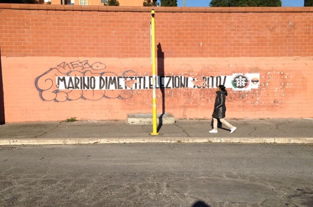 Casa Pound (one of Italy's populist right wing parties) writings in Tor Sapienza, Rome  (Foto by the author)